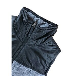 The North Face Vest Girls M 10/12 Gray Black Nylon Blend Full Zip INSULATED POCK